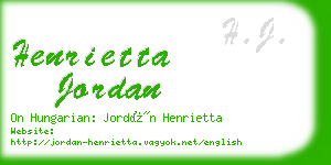 henrietta jordan business card